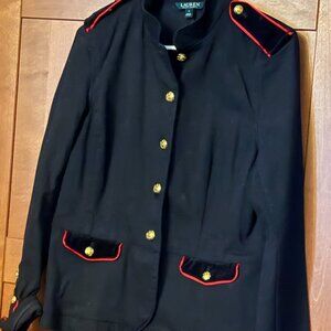 Polo Ralph Lauren Sz 12 Jean Jacket with Velevet  Epaulet